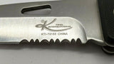 K-Tool International KTI-73155 Folding Pocket Knife Combo Edge Liner Black G10