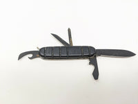 Vintage INOX Solingen Germany Folding Pocket Knife/Multi Tool Black Stainless