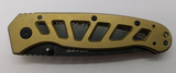 Coast FDX304 Frame Combination Drop Point Blade Gold Color Folding Pocket Knife