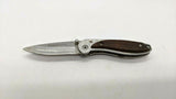 Winchester Frame Lock Folding Pocket Knife Wood Inlay Stainless Steel Plain Edge
