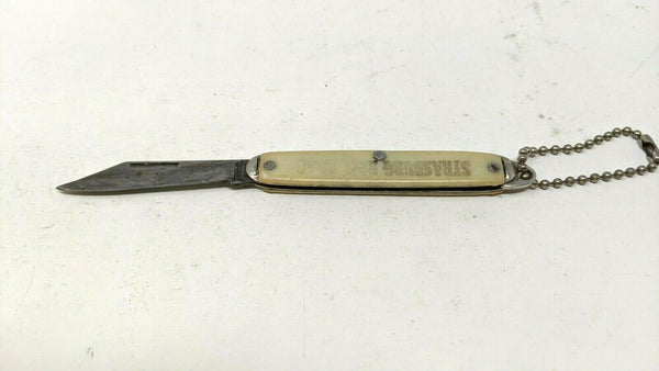 Vintage Prov Cut Co Prov RI USA Pen Keychain Folding Pocket Knife Strasburg RR
