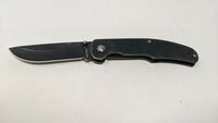 Maxam Stainless Steel Folding Pocket Knife Black Frame Lock Plain Trailing Point