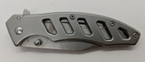 Unbranded GK21 Frame Lock Plain Clip Point Blade Silver Color Pocket Knife