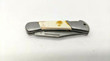 Andujar Inox Folding Pocket Knife Single Plain Edge Blade Lockback SS & Plastic