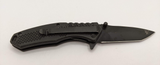 Avalanche Tanto Point Plain Edge Folding Pocket Knife Black w/Pocket Clip