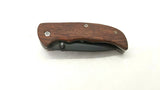 Ozark Trail Outdoor Equipment Folding Pocket Knife Plain Edge Liner Lock Wood
