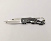 Unbranded Clip Point Plain Edge Silver Blade Black Handle Folding Pocket Knife