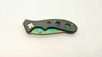 Duluth Trading Co. Folding Pocket Knife Plain Edge Liner Lock Rainbow Blade Blk