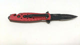 Milspec Fire Dept Rescue Folding Pocket Knife Surgical Steel Combo Liner Assist