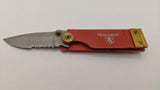 Monarch Partially Serrated Drop Point Folding Pocket Knife w/Pocket Clip