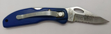 Unbranded Lockback Combination Wharncliffe Blade Blue Handle Pocket Knife