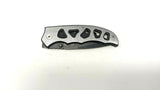 Northwest Trail Folding Pocket Knife Liner Lock Black Steel Blade Silver Handle