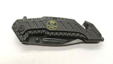 Snake Eye Survival Rescue Folding Pocket Knife Assisted Plain Liner Black Nylon