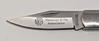 NRA 440 Stainless Steel Folding Pocket Knife Plain Lockback Wood w/SS Bolsters