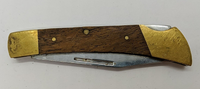Vintage Rostfrei Lockback Plain Clip Point Blade Wood Handle Pocket Knife