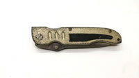 Frost Cutlery "Gold Finger" Folding Pocket Knife Combo Edge Tanto Liner Lock SS