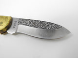 Bora Single Blade Engraved Folding Hunting Knife