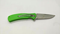 Frost Cutlery Storm Chaser III Folding Pocket Knife Lime Green Plain Edge Liner