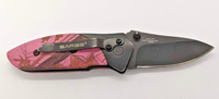 Sarge SK-917PK Pink Camo Stainless Plain Edge Drop Point Folding Pocket Knife