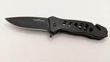 Albatross Tactical Folding Pocket Knife Assisted Plain Edge Liner Lock Black #B