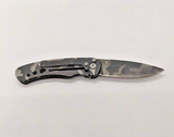 Unbranded Black Gray Camo Drop Point Plain Edge Frame Lock Folding Pocket Knife