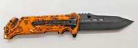 Razor Tactical Orange Camoflage Tanto Plain Edge Liner Lock Folding Pocket Knife