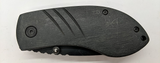 NRA Stone River Liner Lock Plain Drop Point Blade Black Color Pocket Knife