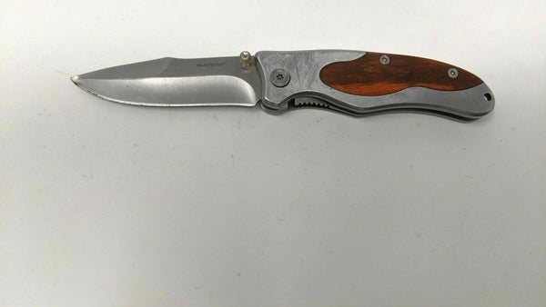 Sarge Stainless Steel & Wood Folding Pocket Knife Plain Edge Liner Lock