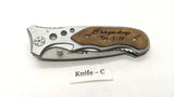 MTech USA MT-423 Folding Pocket Knife Liner Lock Plain Edge Aluminum/Wood Handle