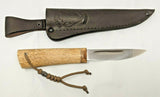Russian Steel Hunting Knife Fixed Blade with Leather Sheath Exotic Wood Handle