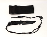 Survivor HK-760 Tanto Plain Stainless Steel Blade with Ferro Ros & Nylon Sheath