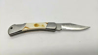 Andujar Inox Folding Pocket Knife Single Plain Edge Blade Lockback SS & Plastic