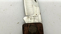 Westward By Granger 4YT07 Folding Pocket Knife Plain Edge Lockback Wood Handle