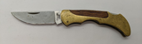 Vintage Unbranded Lockback Plain Straight Back Blade Gold Color Pocket Knife