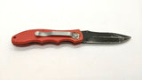 Frost Cutlery Fire Fighter Folding Pocket Knife Liner Lock Plain Edge Blade Red