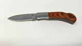 Greatland Lockback Folding Pocket Knife Wood w/Stainless Steel Bolster w/Sheath