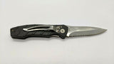 Frost Cutlery Large Folding Pocket Knife Combo Edge Liner Lock Black ABS Handle