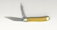 Steel Warrior Mini Trapper Folding Pocket Knife 440 Stainless Yellow Delrin