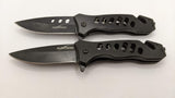Lot of 2 Albatross EDC Black Plain Edge Folding Pocket Knives Liner Lock