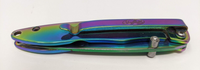 Sheffield Plain Blade Clip Point Rainbow Folding Pocket Knife with Pocket Clip