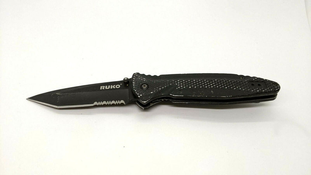 RUKO RUK0160 Folding Pocket Knife Combo Edge Tanto Liner