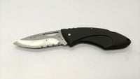 Buck 2002 Anvil Folding Pocket Knife Combo Edge Lockback Blk Glass Filled Nylon