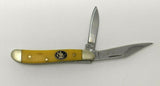 Steel Warrior Mini Trapper Folding Pocket Knife 440 Stainless Yellow Delrin