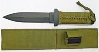 Combat Ready Plain Spear Point Blade With Sheath Green Handle Fixed Blade Knife