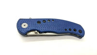 Frost Cutlery Folding Pocket Knife Combination Edge Liner Lock Blue Nylon Handle