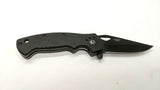 Defender Xtreme 6452 Folding Pocket Knife Assisted All Black Plain Liner Nylon