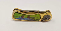 Lender Elk Scene Folding Pocket Knife 3" Drop Point Plain SS Blade