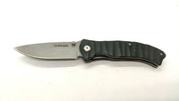 Schrade SCH221BK Folding Pocket Knife Plain Edge Liner Black Grooved Aluminum