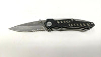 Northwest Trail Folding Pocket Knife Combo Edge Liner Lock Blk/Silver Stainless