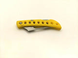 Appalachian Trail Folding Pocket Knife Single Combo Edge Lockback Yellow Plastic